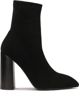 Kazar Zwarte stretchstof laarzen - Dames - Laarzen met Hak - Zwart - 36 EU - Leer - Schoenen