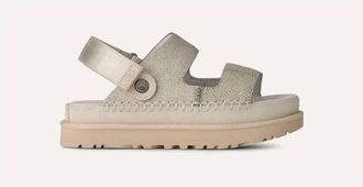 UGG Womens Goldenstar Glide Sandal In Crackle White