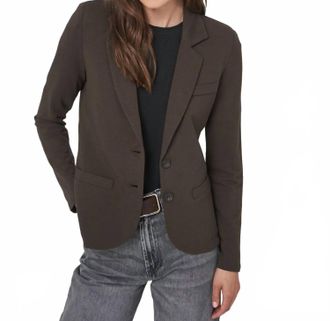 Repeat Ladys Knit Blazer In Dark Brown