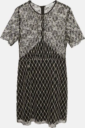 Sandro Black Embroidered Tulle Mini Dress