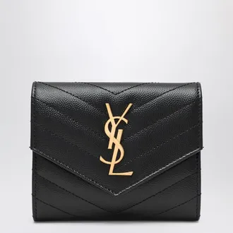 Saint Laurent Tri-fold Cassandre wallet black