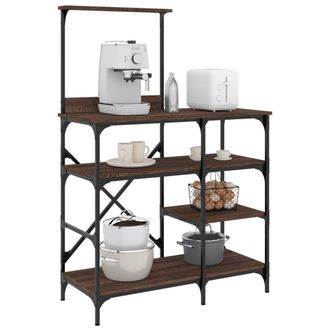 vidaXL Vidaxl - Estanter&iacute;a De Cocina Madera Ingenier&iacute;a Metal Marr&oacute;n 90x40x132cm