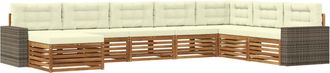 vidaXL Conjunto De Sof&aacute;s De Exterior 8 Uds. Natural Y Crema Vidaxl