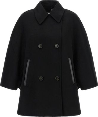 Max Mara Mxa Ospite Unlined Hood - Dames - Mantel - Zwart - M - Kasjmier - Jassen