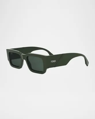 Fendi Men & apos;s Rectangle Acetate Sunglasses