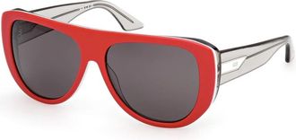 GCDS Gd 0074 Zonnebrillen - unisex - Zonnebrillen - Rood - 57 MM - Accessoires