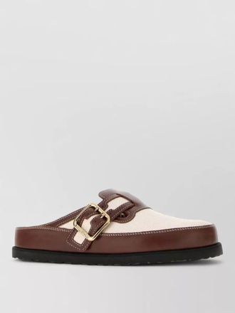 Birkenstock leather and canvas mules