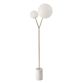 Angel Cerd&aacute; Calacatta-effect Marble Floor Lamp, Gold Steel, White