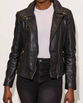 Mauritius Morgan Stars Leather Jacket In Black
