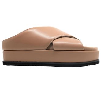 Roam Womens Cross Stack Platform Sandals In Nude