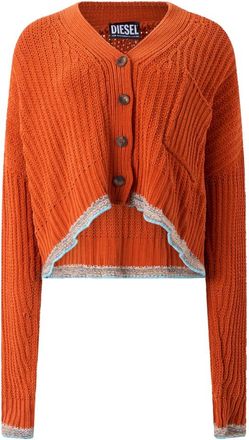 Diesel Cardigan corto con scollo a V - - Knitwear - Donna - Arancione - S
