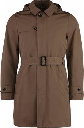 Moorer Mens Prez Mid-Length Trench Jacket In Marrone