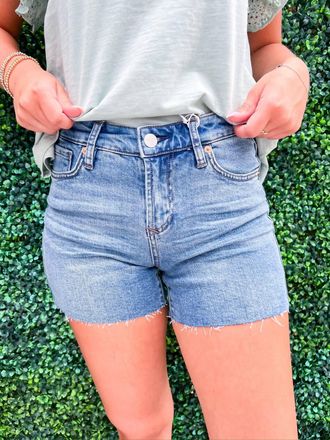 Dear John Denim Gigi High Rise Shorts In Surfliner