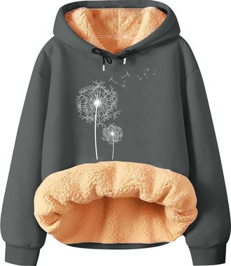 Generic Boxing Day Bargains Winter Jumpers for Women UK Womens Winter Spring Warm Fleece Hoodie Pullover Long Sleeve Solid Printed Hooded Warehouse Deals Clea