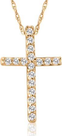 Pompeii3 1/10ct Diamond Cross Pendant 10K Yellow Gold
