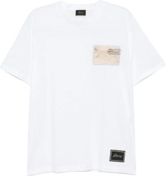 Brioni T-shirt met grafische print - Heren - T-shirts - Wit - 2XL - Tops