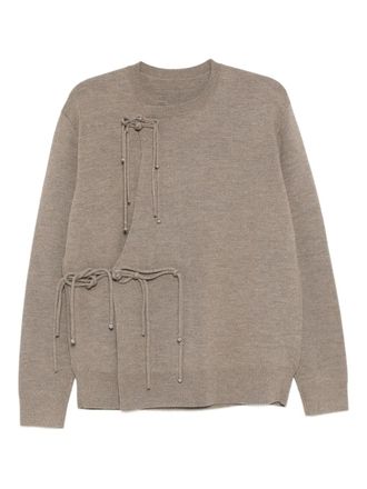 JNBY chinese-knotted sweater - women - Wool/Polyamide/Spandex/Elastane - M - Brown