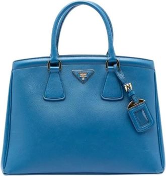 Prada Pre-owned Handbags, female, Blue, Size: ONE SIZE Pre-owned Vintage Leather Tote