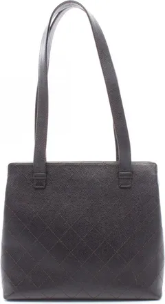 Chanel Matelasse Brown Leather Handbag Tote Bag (Pre-Owned)