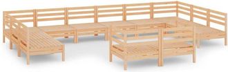 vidaXL Juego De Muebles De Jard&iacute;n 12 Piezas Madera Maciza De Pino Vidaxl