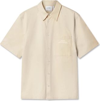 Axel Arigato Drew Shirt - Heren - Korte mouwen Overhemden - Beige - M - Katoen - Overhemden