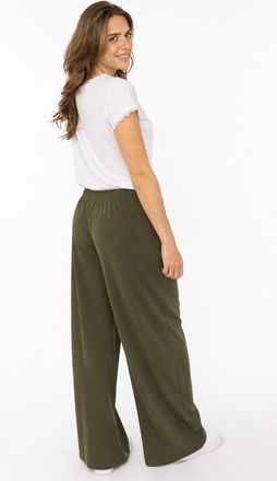 Zwillingsherz Bundfaltenhose ZWILLINGSHERZ Bundfalten, Damen, Gr. S/M, N-Gr, khaki, Web, Obermaterial: 95% Polyester, 5% Elasthan, Hosen Bundfaltenhose