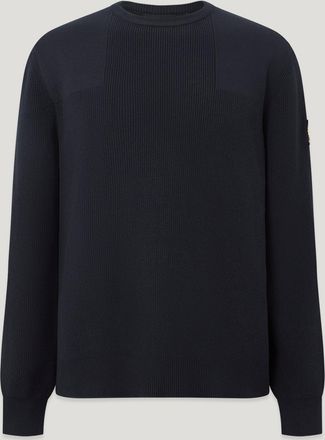 Belstaff Commander Crewneck Jumper Mens Organic Cotton Dark Ink Size 2XL