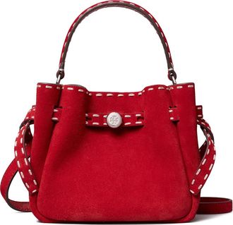 Tory Burch Mini Romy Suede Bucket Bag in Red at Nordstrom