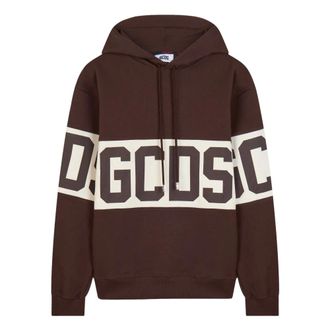 GCDS Felpa con cappuccio Logo-Band - - Sweatshirts & Hoodies - Uomo - Marrone - XL
