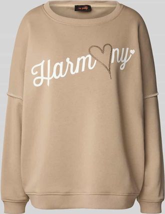Miss Goodlife Sweatshirt mit Statement-Print und Rundhalsausschnitt in Sand, Größe XL