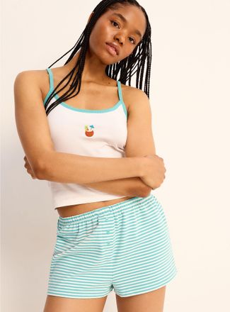 Twik Womens Ultra-comfortable three-button pyjama mini short