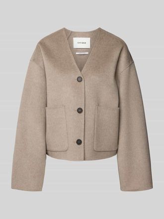 IVY OAK Relaxed Fit Jacke aus reiner Wolle Modell Jeneva in Beige, Größe 34