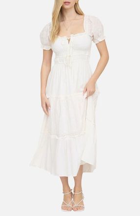 Blu Pepper Tiered Maxi Dress in Cream at Nordstrom, Size Medium