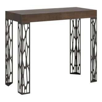 Itamoby Consola extensible 90x40/196 cm efecto madera nogal, hierro