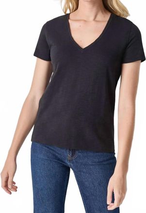 Lilla P V-Neck Short Sleeve Tee In Black