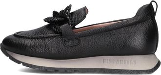 Hispanitas Zwarte Leren Instappers - Dames - Loafers - Zwart - 36 EU - Leer - Schoenen