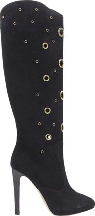 Giuseppe Zanotti suede crystal eyelet high heel tall boots
