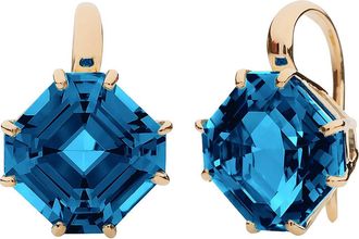 Goshwara Gossip Asscher-Cut Blue Topaz Drop Earrings in London Blue Topaz at Nordstrom