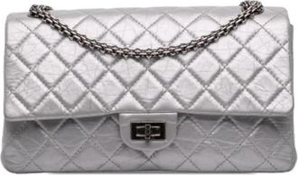 Chanel Pre-owned Quilted Flap Shoulder Bag - Dames - Vintage Schoudertas - Grijs - ONE Size - Leer - Vintage