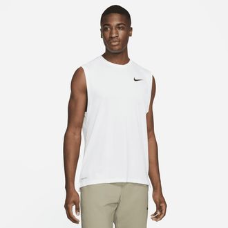 Nike Mens Nike Pro Dri-FIT Tank Top in White | CZ1184-100