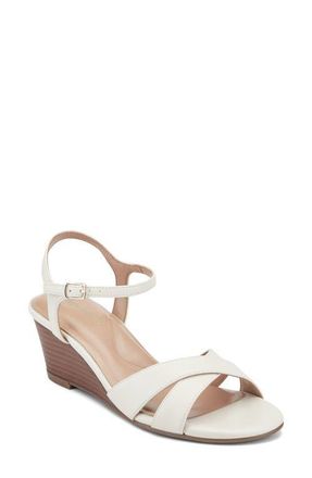 Easy Spirit Noya Wedge Sandal in Ivory at Nordstrom, Size 5.5