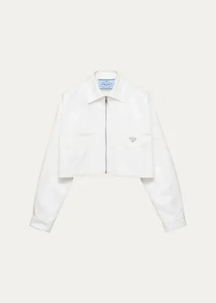 Prada Logo Cotton Crop Jacket