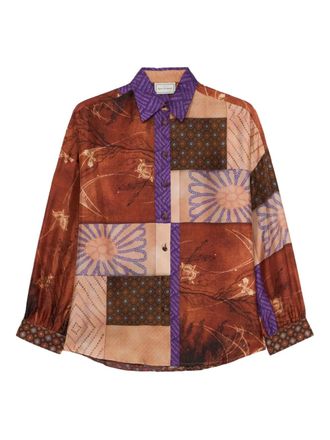 ジャケット Pierre Louis Mascia Jackets FANCY Jacket Silk in DAMASK SKY | Pierre-Louis Mascia®