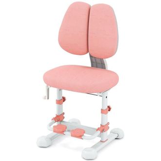 Costway Sedia da Studio per Bambini, Poltrona Ergonomica da Scrivania con Schienale Doppio Regolabile e Poggiapiedi, Sedia Regolabile in Altezza