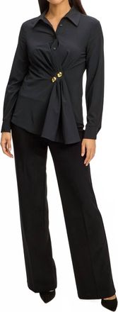 Joseph Ribkoff Chic V-Neck Blouse In Black