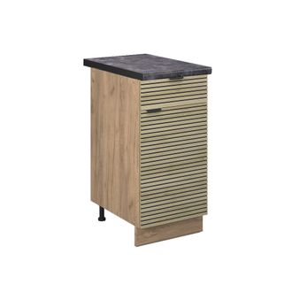 Vicco Mueble Bajo De Cocina Fame-line, Panel De Roble, 40 Cm, Et Antracita