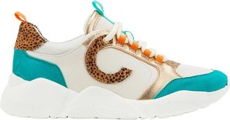 Cosmoparis Schoenen, Dames, Veelkleurig, 38 EU, Turquoise Luipaard Sneakers voor Trendy Comfort