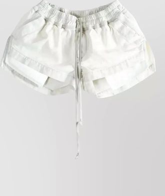 Rick Owens denim drawstring short shorts