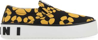 Marni Womens Printed Canvas Slip Ons - Black Cotton - Size EU 36