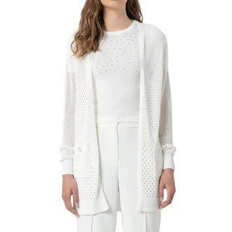 Fracomina Cardigans, female, Beige, Size: XL Long Knitted Cardigan
